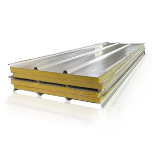 Steel Construction Workshop Roof Cover Rock Wool Sandwich Panels